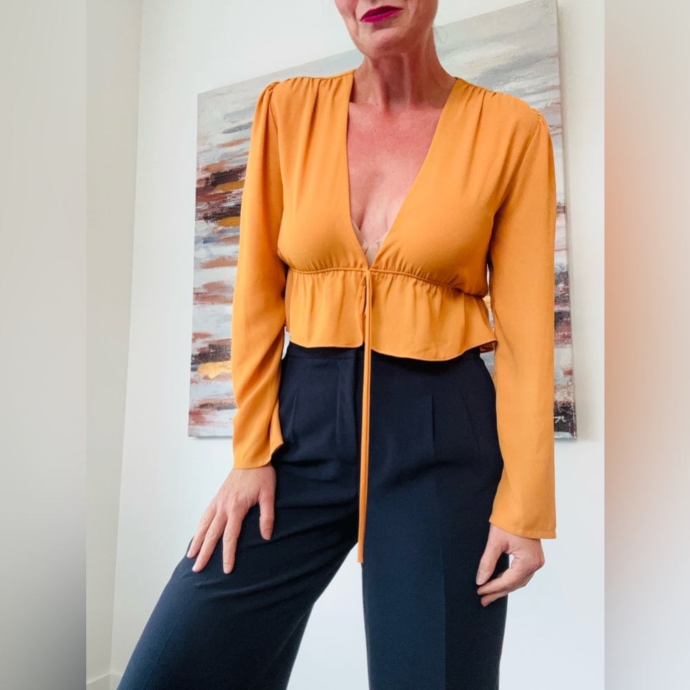 ARITZIA Sunday Best Front Tie Blouse